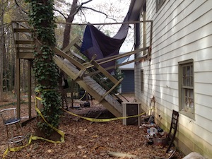 Old Deck Collapsed in Backyard